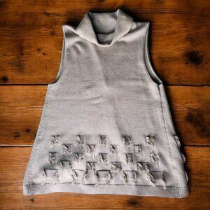 Harper Lane Sweater Women's Size M Sleeveless Brownish Textured Fringe Open Back